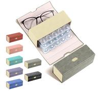 Flutesan Disposable Daily Contact Lens Case Organizer Double Sided Portable Contact Lens Travel Case 2 in 1 Double Eyeglass Case Portable for Travel Outdoor Daily Use, Storage up to 30 lenses(Gray)
