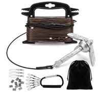 Flutesan Duck Decoy Jerk Rig Kit, Waterfowl Hunting Decoy Motion System with 93.5 Ft PVC Coated Steel Cable 1.5 lb Folding Anchor Resistant Swivels Clips for 6 Decoys Duck Hunting Accessories