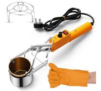 Flutesan Metal Melting Kit for Fishing Weight Molds Electric Portable Electric Furnace Solder Crucibles for Melting Metal with Gloves Rack for Casting Molds