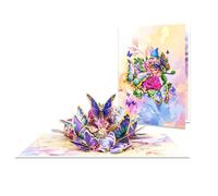 Flutter Bloom 3D Butterfly & Rose Pop Up Greeting Card