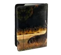 flutter butterfly Passport Holder for Travel - Passport Case for Men & Women Travel Document Organizer Credit Cards Case, Elk In The Meadow, One Size