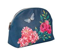 Flutter Cosmetic Bag - Large Floral Butterfly Makeup Bag with Zip - Wipeable Travel Toiletry & Makeup Storage Pouch for Cosmetics, Toiletries & Accessories