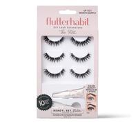 FlutterHabit Flirt Ready Set Starter Kit, DIY Eyelash Extensions, Lash Clusters for Women, Professional Quality At Home Eyelash Extension Kit, Natural False Lashes, 3 Lash Sets, Lash Glue Included