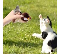 Fluttering Bird Cat Toy | Automatic Chirring Bird Cat Toy | Realistic Plush Simulation Kitten Enrichment Game for Chasing Stimulation Exercise