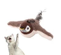 Fluttering Cat Toy - Realistic Sparrow Simulation Cat Toy | USB Rechargeable Plush Bird with Chirping Sound, Interactive Pet Toy for Kittens, Funny Game, A