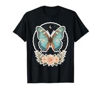 Fluttering Wings Over Moonlit Flowers Cocoon Garden T-Shirt
