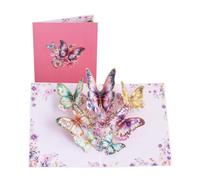Fluttering Wishes Hot Stamped Pink Butterfly 3D Pop Up Greeting Card