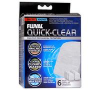 Fluval Genuine 307/407 Canister Filter Media Quick Clear Polishing Pads | 6 Pack. Mechanical Filtration. Compatible with Fluval 305/306/405/406 External Filters