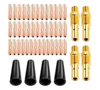 Flux Core Gasless Nozzle Tips Kit 48-Pc with 0.030" Copper Tips, Heat-Resistant & Wear-Resistant for Lincoln Magnum 100L, Weld-Pak 125HD/140HD, Yeswelder 205-DS