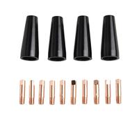 Flux Core Gasless Nozzle Tips Kit for MIG Welding, 0.8 mm and 0.9 mm Copper Conductive Tips for 14AK / MB14 / 15AK / MB15 Torch, 4 Nozzles + 10 Tips