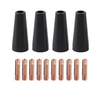 Flux Core Nozzle Tips Set for MIG Welding, 4 Gasless Nozzles with 10 Copper Tips for 14AK MB14 & MB15 Devices