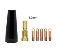 Flux-Cored MIG Welding Nozzle Tip Kit, 7-Piece Set with 0.6-1.2 mm Apertures, Gasless Welding Accessory, Spatter-Reducing & Improved Visibility, for Hobbyist & DIY Welders(1.2MM)