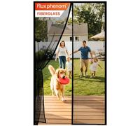 Flux Phenom Magnetic Fly Screen Door Strong Fiberglass - Heavy Duty Fine Mesh Door Fly Screen, Auto-Sealing with 52 Magnets, No Drill Installation, Pet & Kid Friendly Fly Screens for Doors, 80x200 cm
