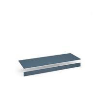Flux top and plinth finishing panels for quadruple locker units 1600mm wide - misty blue