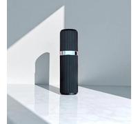 Fluxe Black Refillable Perfume Atomizer - 8ml Travel Size with Magnetic Lid, Rippled Design, Vacuum Seal, TSA-Approved Leak-Proof Spray Bottle Unisex