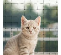 Fluxionova Cat Balcony Net - Transparent Nylon Cat Window Netting, Safety Mesh for Balcony & Windows, Anti-Fall, Cut-to-Fit，Black, 10×13 ft (3×4 m), Install Kit Included