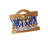 Fluxioxtna Creative Sports Beaded Themed by Football and Softball Adjustable Elastic Design for Active Adjustable Sports Theme Bangle