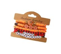 Fluxioxtna Creative Sports Beaded Themed by Football and Softball Adjustable Elastic Design for Active Adjustable Sports Theme Bangle