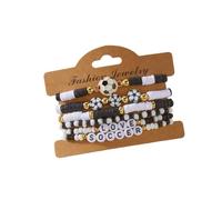 Fluxioxtna Creative Sports Beaded Themed by Football and Softball Adjustable Elastic Design for Active Adjustable Sports Theme Bangle