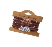 Fluxioxtna Creative Sports Beaded Themed by Football and Softball Adjustable Elastic Design for Active Adjustable Sports Theme Bangle