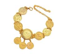 Fluxioxtna Elegant Coin Shape Anklet Adjustable Foot Chain Vintage Alloy Jewelry Stylish Ankle Bracelets For Women Extendable Beach Party Anklet