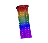 Fluxioxtna Flexible LED Belly Dance Fan Rainbow Colorful Light Up Long Folding Fan Veil For Night Performances And Celebration