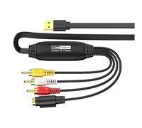 Fluxioxtna Portable USB 2.0 Video Adapter Cord Wire Line Acquisition Card For And Streaming On Notebook Computer