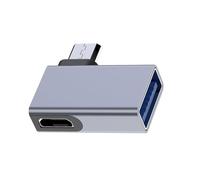 Fluxioxtna Right Angled USB Host Adapter With Additional Power Input For Smartphones & Tablets Game Controllers On The Go Use