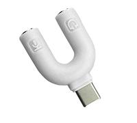 Fluxioxtna Rotatable 3.5mm Music Cable Splitter Type C To 3.5mm Adapter Compactly Design For Simultaneous Listening On Mobile PC