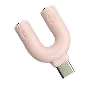 Fluxioxtna Rotatable 3.5mm Music Cable Splitter Type C To 3.5mm Adapter Compactly Design For Simultaneous Listening On Mobile PC