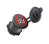 Fluxioxtna USB Charging Socket 12V-24V USB Power Outlet 2.1A Double USB Outlet With Caps Rings Light USB Port For Car