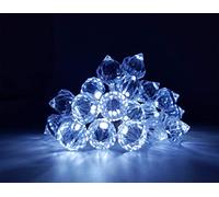 FluxTech - Diamond x 20 Cool White LED Lights by Santa’s Factory - Timer Function - Battery Operated