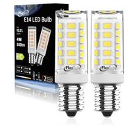 FluxTech E14 LED Light Bulb Cool White 6000K, 3W 480LM (40W 50W Equivalent), Flicker-Free Small Screw Lamps SES Bulbs for Home Lighting, Non-dimmable 2 Pack