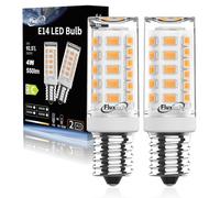 FluxTech E14 LED Light Bulb Warm White 2700K, 3W 480LM (40W 50W Equivalent), Flicker-Free Small Screw Lamps SES Bulbs for Home Lighting, Non-dimmable 2 Pack