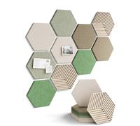 Fluxynara 10-Pack Hexagon Cork Board Alternative, Moss Haven