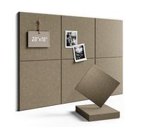 Fluxynara Felt Bulletin Board Tiles -28"x18" Cork Board Alternative for Office Decor, Push Pin Board Wall Organizer 6-Pack -Earth Brown