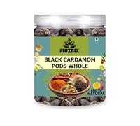FLUZBIX All Indian Pure Natural Black Cardamom Pods Whole 2.11 OZ / 60 GM | Indian Spice | Pack Of 1 Box