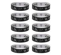 Flvkev WWJD Bracelets Set Daily Bible Verse Bracelet Scan for Men Women, What Would Jesus Do Bracelets Christian Scripture Bracelets Religious Wristbands for Fundraisers, One Size, beaded, no gemstone