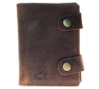 FLW Men's Genuine Leather Biker's Wallet with Scorpion and Two Buckles
