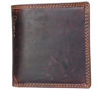 FLW Men's Square Full Leather Wallet in Solid Natural Oil Based Tanned Cowhide Leather, brown, standard size, Bag
