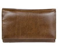 FLW Women's brown genuine leather wallet without any logos or markings
