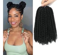 FLWAI Micro Twist Crochet Hair 10 Inch 3 Packs Pre-twisted Mini Passion Senegalese Hair Extensions for Women - Natural Black (1B#)