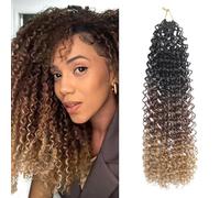 FLWAI Pre Looped Micro Kinky Curly Crochet Hair Extensions - 8 Packs Yanky Twist Synthetic Wavy for Black Women (1B/30/27, 12 Inch)