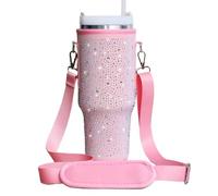 FLWVOG Bling Stanley Cup Bag, Stanley Purse Water Bottle Carrier with Strap Stanley Cup Holder with Phone Pocket for Stanley 40 oz (Pink)