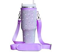 FLWVOG Bling Stanley Cup Bag, Stanley Purse Water Bottle Carrier with Strap Stanley Cup Holder with Phone Pocket for Stanley 40 oz (Light Purple)
