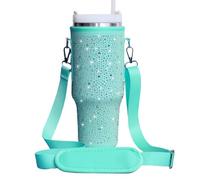 FLWVOG Bling Stanley Cup Bag, Stanley Purse Water Bottle Carrier with Strap Stanley Cup Holder with Phone Pocket for Stanley 40 oz (Green)
