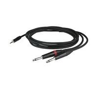 FLX31 - Stereo Mini Jack to 2 Mono Jack L/R 1.5 m Recessed Jack Body