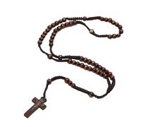 FLXHHX Accessorie Religious Rosary For Women And Men - Rudraksha Beaded Knotted Set Meditation, Rosary Bead Cross