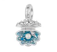 FLXHHX Openable Pearl In Shell Dangle Charm Legend Of The Sea Genuine 925 Sterling Silver Compatible With Bracelet