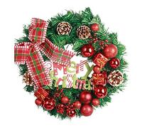 FLXHSA 15.7 Inch Christmas Wreath Christmas Wreath for Winter Festive Christmas Party Decorations Lambs Ear Wreaths for Front Door (A, One Size)